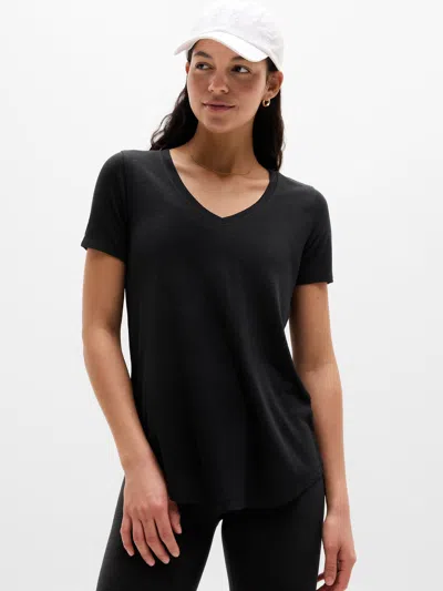 Athleta Breezy Scoop V-neck Tee In Black
