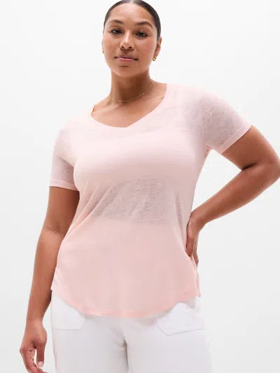 Athleta Breezy Scoop V-neck Tee In Sand