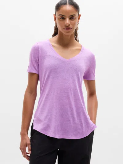 Athleta Breezy Scoop V-neck Tee In Purple