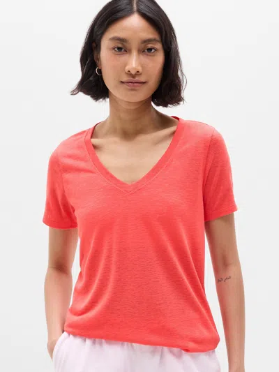 Athleta Breezy Scoop V-neck Tee In Red