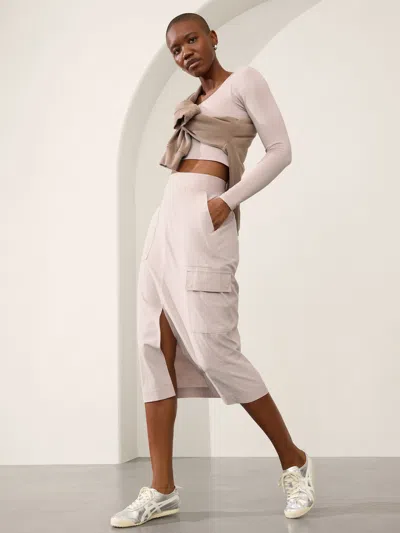 Athleta Brooklyn Heights High Rise Cargo Skirt In Abalone Grey