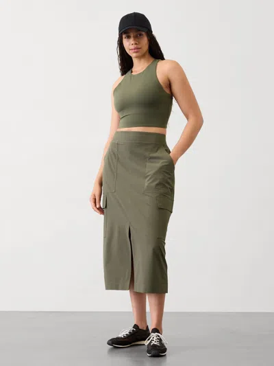 Athleta Brooklyn Heights High Rise Cargo Skirt In Moss