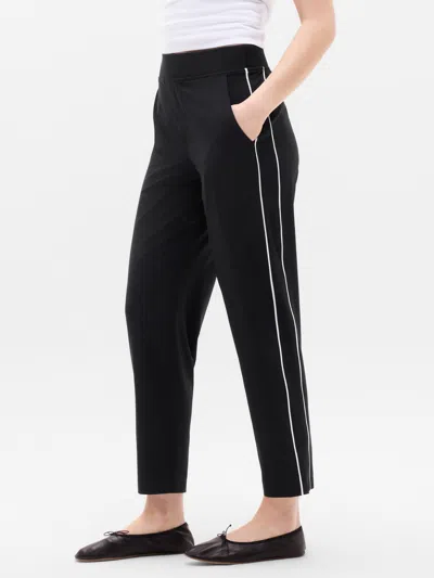 Athleta Brooklyn Piping Ankle Pant In Black/bright White