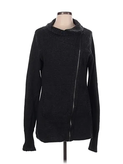 Pre-owned Athleta Cardigan Sweater In Black