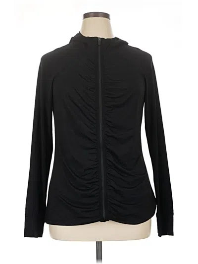 Pre-owned Athleta Cardigan Sweater In Black