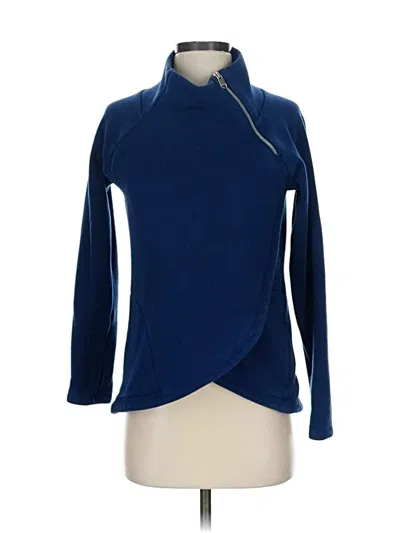 Pre-owned Athleta Cardigan Sweater In Blue