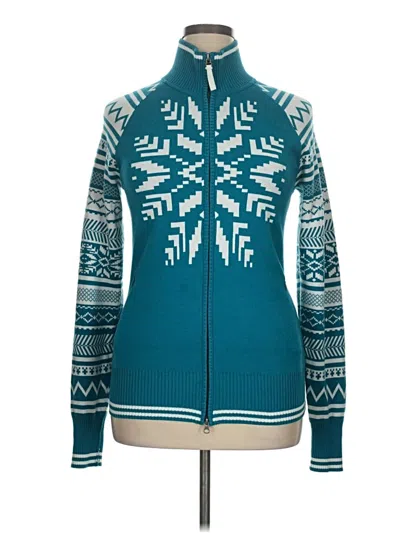 Pre-owned Athleta Cardigan Sweater In Blue