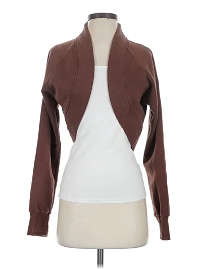 Pre-owned Athleta Cardigan Sweater In Brown