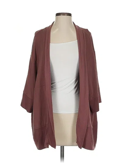 Pre-owned Athleta Cardigan Sweater In Burgundy