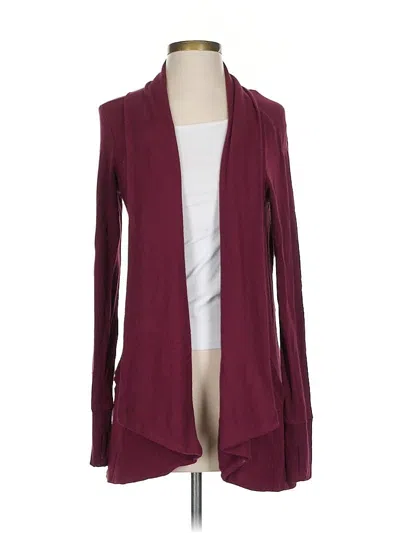 Pre-owned Athleta Cardigan Sweater In Burgundy