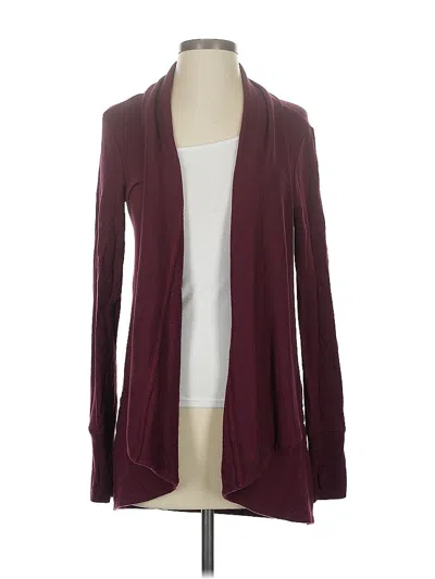 Pre-owned Athleta Cardigan Sweater In Burgundy