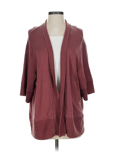 Pre-owned Athleta Cardigan Sweater In Burgundy