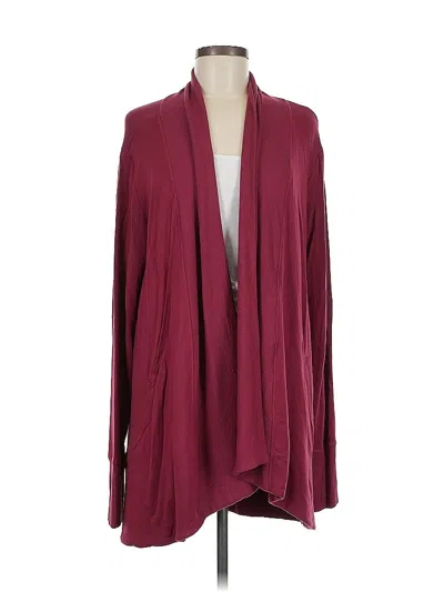Pre-owned Athleta Cardigan Sweater In Burgundy