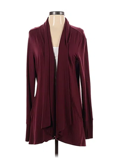 Pre-owned Athleta Cardigan Sweater In Burgundy