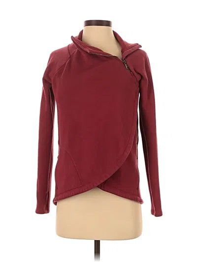 Pre-owned Athleta Cardigan Sweater In Burgundy