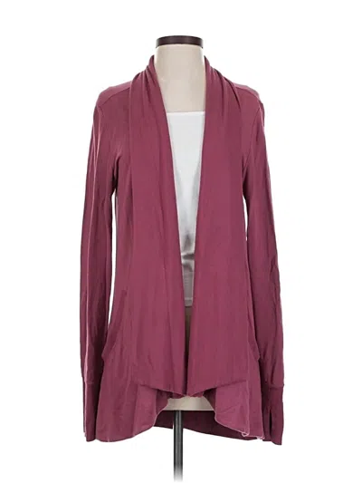 Pre-owned Athleta Cardigan Sweater In Burgundy
