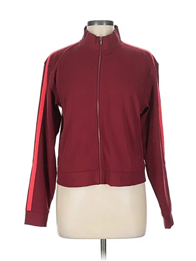 Pre-owned Athleta Cardigan Sweater In Burgundy