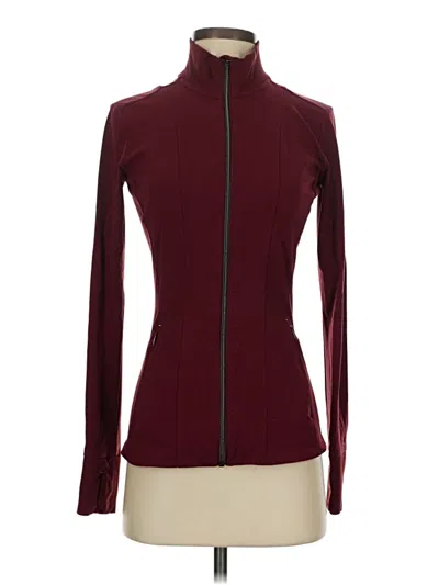 Pre-owned Athleta Cardigan Sweater In Burgundy