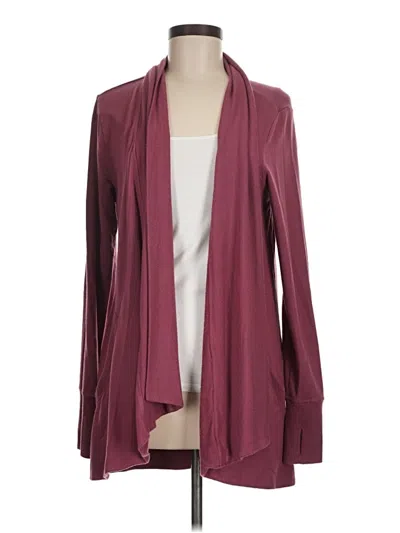 Pre-owned Athleta Cardigan Sweater In Burgundy
