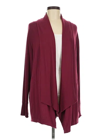 Pre-owned Athleta Cardigan Sweater In Burgundy