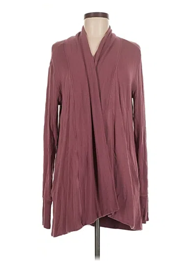 Pre-owned Athleta Cardigan Sweater In Burgundy