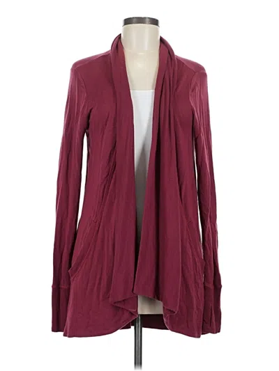Pre-owned Athleta Cardigan Sweater In Burgundy