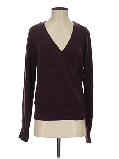 Pre-owned Athleta Cardigan Sweater In Burgundy