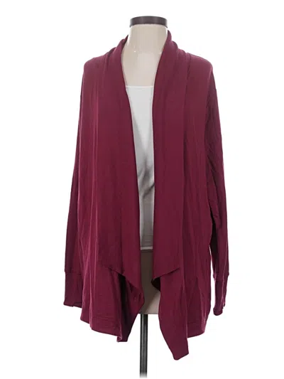 Pre-owned Athleta Cardigan Sweater In Burgundy