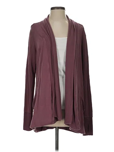 Pre-owned Athleta Cardigan Sweater In Burgundy