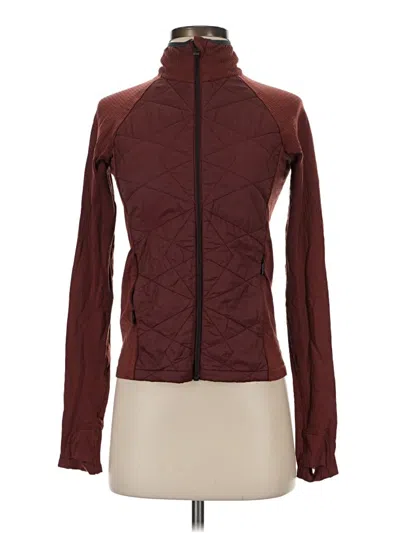 Pre-owned Athleta Cardigan Sweater In Burgundy
