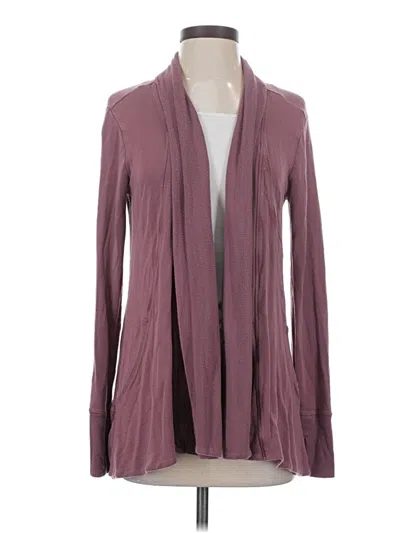 Pre-owned Athleta Cardigan Sweater In Burgundy