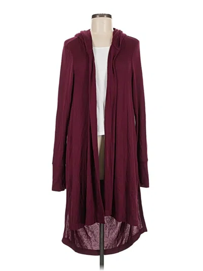 Pre-owned Athleta Cardigan Sweater In Burgundy