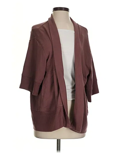 Pre-owned Athleta Cardigan Sweater In Burgundy