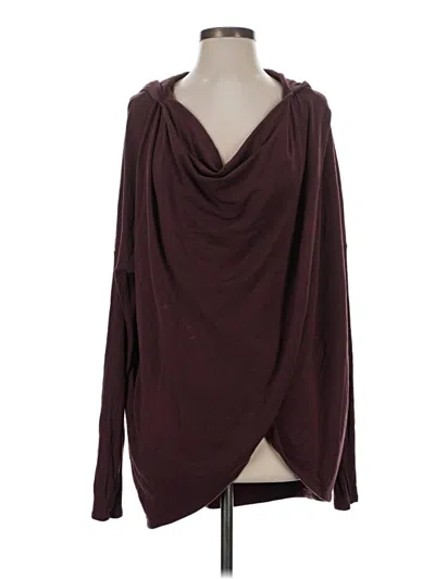 Pre-owned Athleta Cardigan Sweater In Burgundy