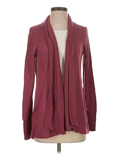 Pre-owned Athleta Cardigan Sweater In Burgundy