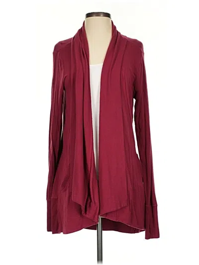 Pre-owned Athleta Cardigan Sweater In Burgundy