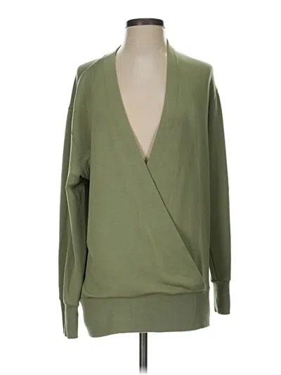 Pre-owned Athleta Cardigan Sweater In Green