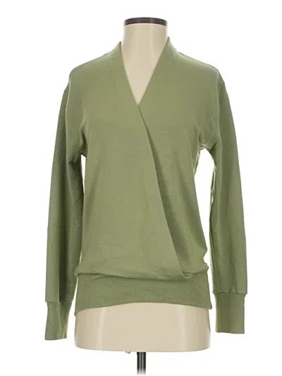 Pre-owned Athleta Cardigan Sweater In Green