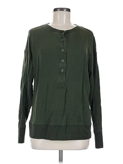 Pre-owned Athleta Cardigan Sweater In Green