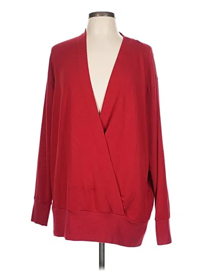 Pre-owned Athleta Cardigan Sweater In Red