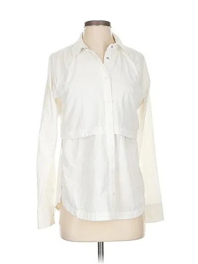 Pre-owned Athleta Cardigan Sweater In White