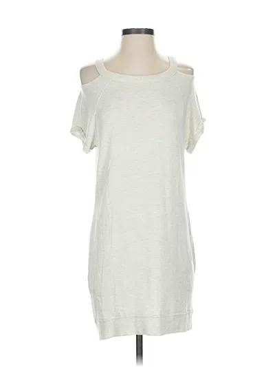 Pre-owned Athleta Cardigan Sweater In White