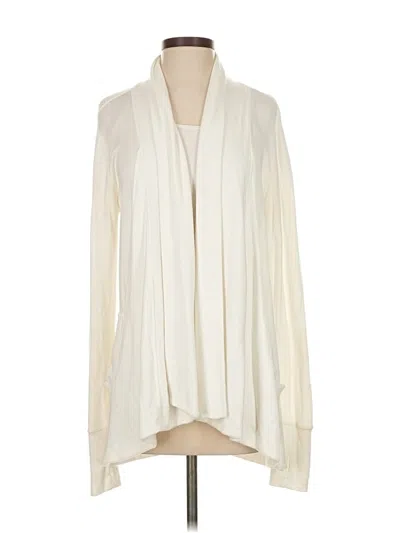 Pre-owned Athleta Cardigan Sweater In White