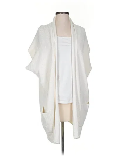 Pre-owned Athleta Cardigan Sweater In White