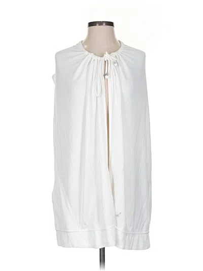 Pre-owned Athleta Cardigan Sweater In White