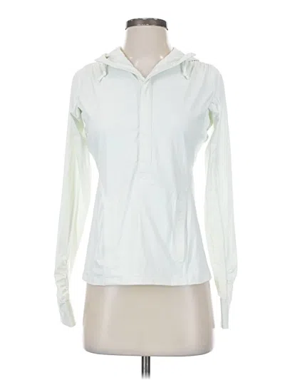 Pre-owned Athleta Cardigan Sweater In White