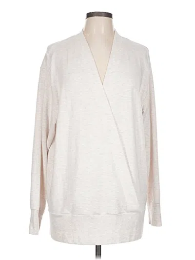 Pre-owned Athleta Cardigan Sweater In White