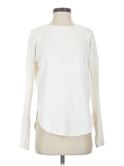 Pre-owned Athleta Cardigan Sweater In White