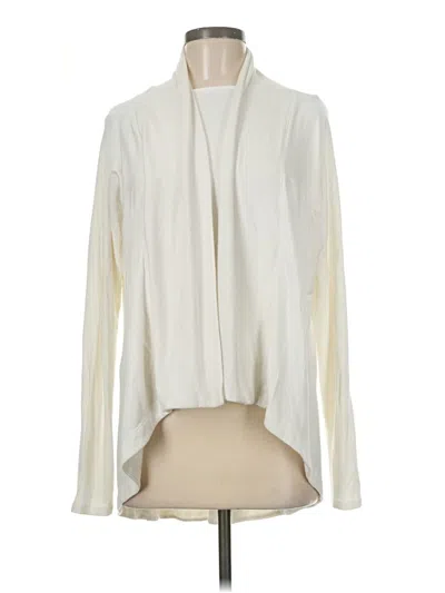Pre-owned Athleta Cardigan Sweater In White