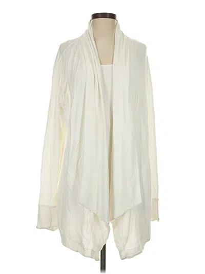 Pre-owned Athleta Cardigan Sweater In White